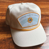 beach mom trucker hat in white